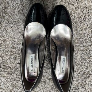 Sleek Black Patent Leather Stiletto Heels